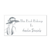 1920のフラッパーガールモノグラム蔵書票 セルフインキングスタンプ (デザイン)