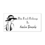 1920のフラッパーガールモノグラム蔵書票 ラバースタンプ (インプリント)