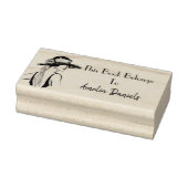 1920のフラッパーガールモノグラム蔵書票 ラバースタンプ (スタンプ)