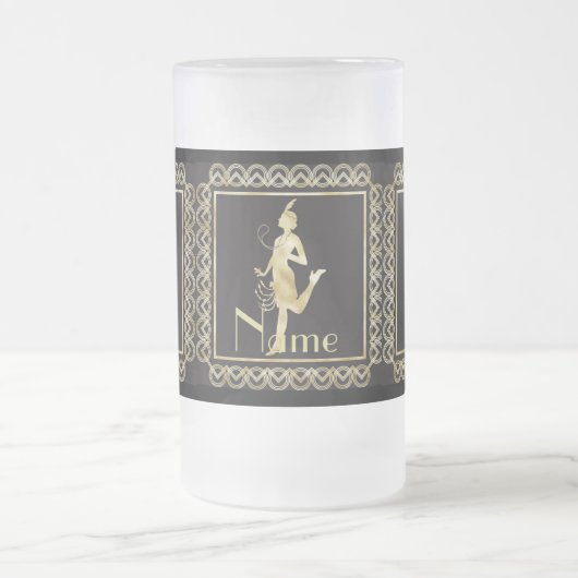 1920のフラッパーガールThunder_Coveバー フロストグラスビールジョッキ (中央)