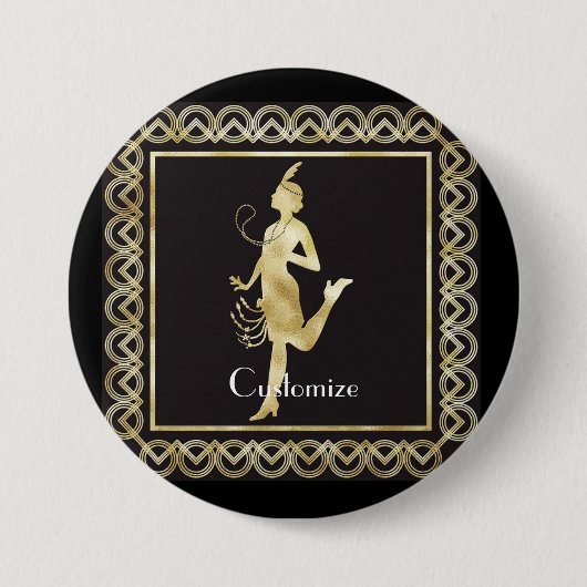 1920のフラッパーガールThunder_Cove 缶バッジ (正面)