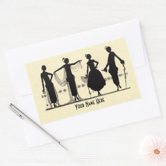 1920のフラッパーファッションシルエットシール 長方形シール (封筒)