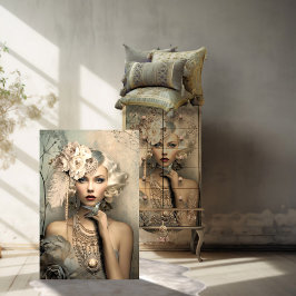 1920のフラッパー美しいとハミングバードのデコップ 薄葉紙