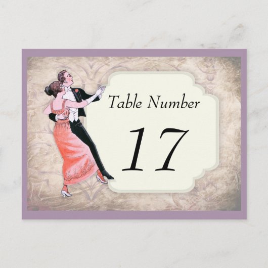 1920のヴィンテージ・テーブル番号カード ポストカード (正面)