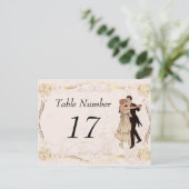 1920のヴィンテージ・テーブル番号カード ポストカード (スタンド正面)