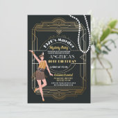 1920の殺人謎誕生日ディナーパーティーデコ 招待状 (スタンド正面)