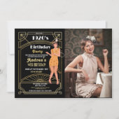 1920の殺人謎誕生日ディナーパーティー写真 招待状 (正面)