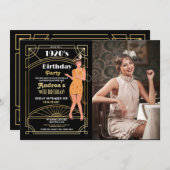 1920の殺人謎誕生日ディナーパーティー写真 招待状 (正面/裏面)