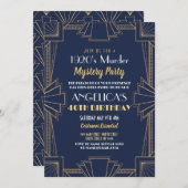 1920の殺人謎誕生日ディナーパーティー 招待状 (正面/裏面)
