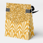 1920の金ゴールドグラムグリッター結婚式の引き出物ギフトボックス フェイバーボックス (裏面サイド)