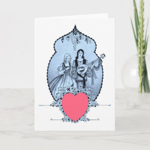 1920のTroubadour & Demoiselle Valentine Card Art シーズンカード