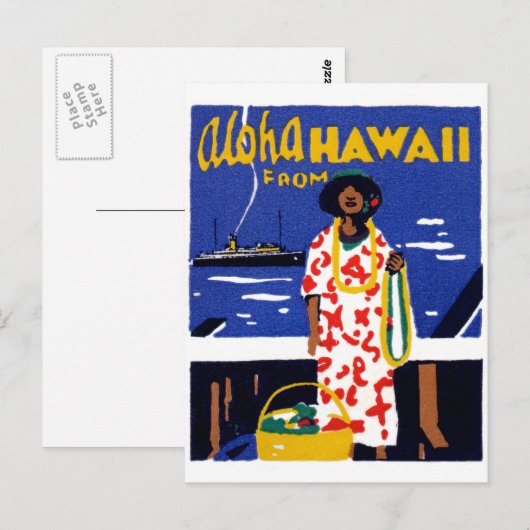1920アロハ（ハワイから） ポストカード (正面/裏面)