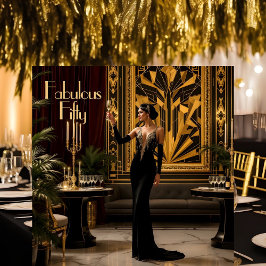 1920エレガント年のアート・デコ・レディ 招待状