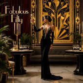 1920エレガント年のアート・デコ・レディ 招待状