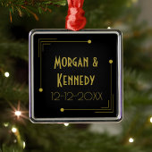 1920エレガント年代アールデコ結婚記念日 ガラスオーナメント