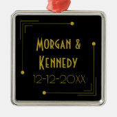 1920エレガント年代アールデコ結婚記念日 メタルオーナメント (正面)