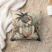 1920エレガント年代フラッパー・レディ クッション (ブランケット)