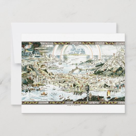 1920クラシック年フェアリーランド想像地図 招待状 (正面)