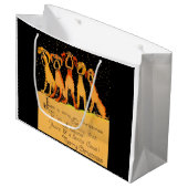 1920クリスマス歌唱犬プリント ラージペーパーバッグ (正面アングル)