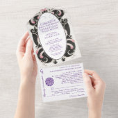 1920シックアールデコギャツビーファッションモノグラム結婚ズ オールインワン招待状 (貼ってはがせる)