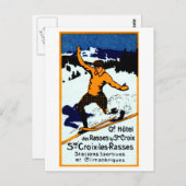 1920セントクロワ冬スポーツポスター ポストカード (正面/裏面)