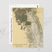 1920ナラガンセットベイプロビデンスRIハーバーチャート ポストカード (正面/裏面)