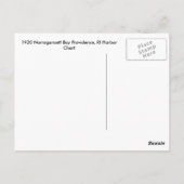 1920ナラガンセットベイプロビデンスRIハーバーチャート ポストカード (裏面)