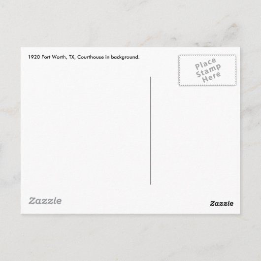 1920ビューオブダウンタウンフォートワース, TX & Courthouse ポストカード (裏面)