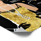 1920フラッパー女の子ギャツビー歓迎サイン ポスター (角)