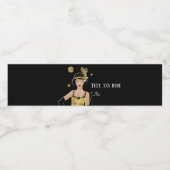 1920フラッパー女の子ギャツビー、アールデコ ペットボトルラベル (シングルラベル)