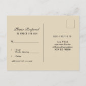 1920フラッパー女の子ギャツビーRSVP インビテーションポストカード (裏面)