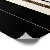 1920モダンアールデコ幾何学的金ゴールド白黒 ポスター (角)