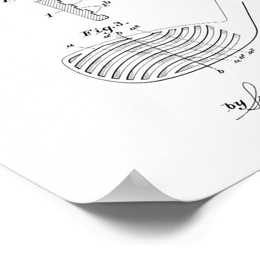 1920ヴィンテージゴルフクラブ特許アートプリント ポスター (角)