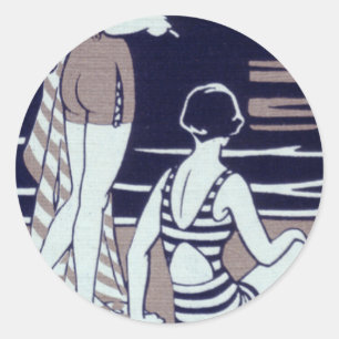 1920ヴィンテージ入浴美しいアールデコシール ラウンドシール