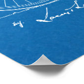 1920ヴィンテージ自転車特許ブループリントアートプリント ポスター (角)