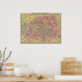 1920名所観光スポット旅行地図パリ，フランス ポスター (キッチン)