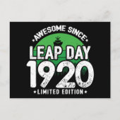 1920年から素晴らしい うるう年2月29日 誕生日 ポストカード (正面)