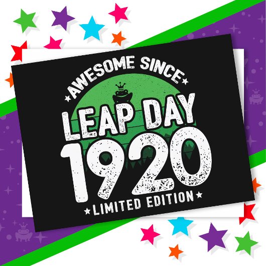 1920年から素晴らしい うるう年2月29日 誕生日 ポストカード