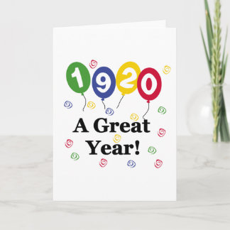 1920年すばらしい年の誕生日 カード