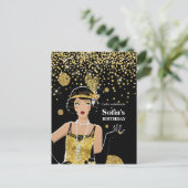 1920年に訪れる女の子の招待、ギャツビーの誕生日 インビテーションポストカード (スタンド正面)