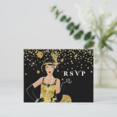 1920年のはがき女子ギャツビーRSVP招待状はがき インビテーションポストカード (スタンド正面)
