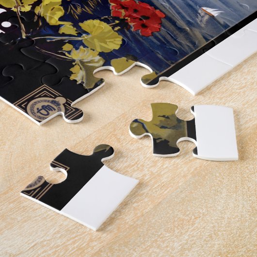 1920年のアマルフィの海岸のイタリア旅行ポスター ジグソーパズル (側面)