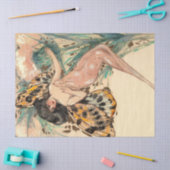 1920年のアールデコアールヌーボー妖精 薄葉紙 (クラフト)