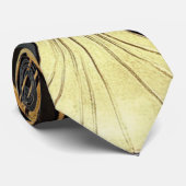 1920年のアールデコエジプトブラックと金ゴールド ネクタイ (ロール)