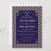 1920年のアールデコギャツビー結婚のリハーサル夕食会 招待状 (正面)