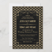 1920年のアールデコギャツビー結婚のリハーサル夕食会 招待状 (正面)