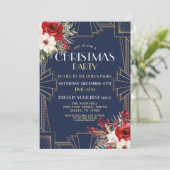 1920年のアールデコクリスマス招待状ギャツビー海軍金ゴールド 招待状 (スタンド正面)