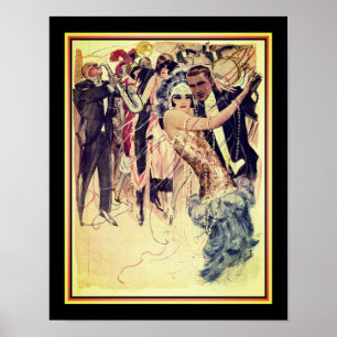1920年のアールデコジャズ/ダンサーのポスター ポスター