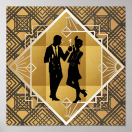 1920年のアールデコフラッパー。 ポスター