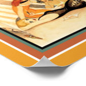 1920年のアールデコプリント「ビーチ5人」 ポスター (角)